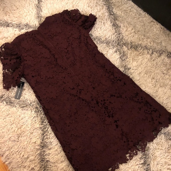 Donna Morgan Women NWT Lace Shift Dress Wine 8 - Picture 4 of 4